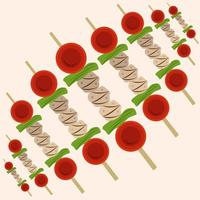 Caprese skewers platter vector illustration for graphic design and decorative element