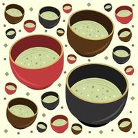 Matcha green tea vector illustration for graphic design and decorative element