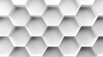 Abstract 3d rendering of white hexagons. Futuristic background photo