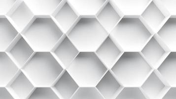 Abstract 3d rendering of white hexagons. Futuristic background photo