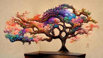 sorprendente árbol de vida como japonés espiritual concepto ilustración. generativo ai foto