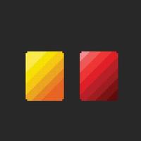 red and yellow card in pixel art style vector
