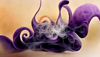 Realistic smoke on abstract colored background. Generative Ai photo