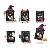 Halloween expression emoticons with cartoon character of hardisk vector