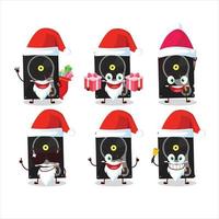 Papa Noel claus emoticones con disco duro dibujos animados personaje vector