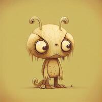 Cute hand drawn comic creature. photo