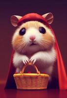 Cute little anthropomorphic hamster. photo