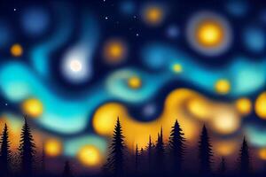 Starry night beautiful detailed Wallpaper. photo