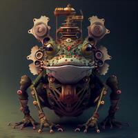 Frog king in a neural network. photo