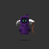 cute death angel character in pixel art style vector