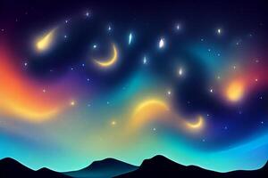 Starry night beautiful detailed Wallpaper. photo