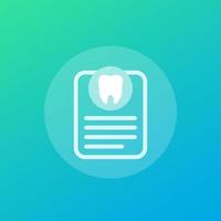 Dental record icon, vector design