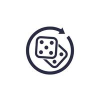 Dice icon with arrows on white vector