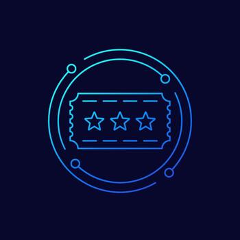ticket icon, linear design vector