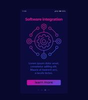 software integration mobile banner design vector