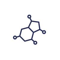 hormona línea icono con un molécula vector