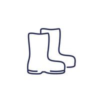 rain boots line icon on white vector