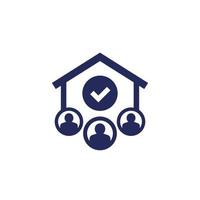 refugee shelter icon on white vector