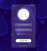 Login, Sign in form, mobile app interface design vector