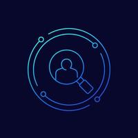KYC icon, know your customer, linear design vector