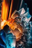 bunch of crystals sitting on top of a table. . photo