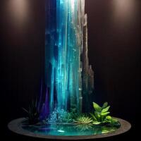 piece of art that looks like a waterfall. . photo
