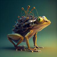 Frog king in a neural network. photo