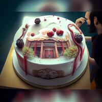 Eid Mubarak  Beautiful customized bakri eid theme cake in pure nutella  flavor  cakedecorating cakesofinstagram cake cakedesign c   Instagram