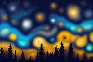 Starry night beautiful detailed Wallpaper. photo