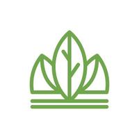 Crown king leaf nature line modern logo vector