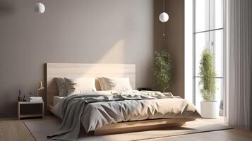 Interior of a modern children's room in Scandinavian style. photo