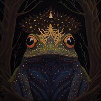 Frog king in the forest. photo