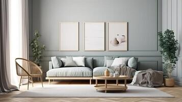 The interior of a living room designed. photo