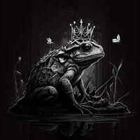 Frog king in a neural network. photo