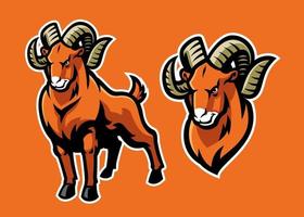 ram sheep mascot set vector