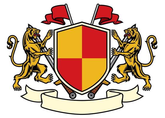 tiger heraldry in coat of arms style
