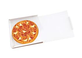 Pizza en abierto papel caja foto