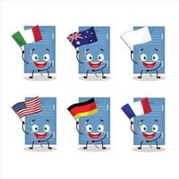 Locker cartoon character bring the flags of various countries vector