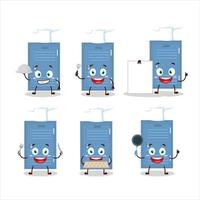 Cartoon character of locker with various chef emoticons vector