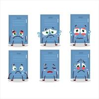 Locker cartoon in character with sad expression vector