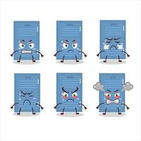 Locker cartoon character with various angry expressions vector