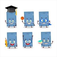 School student of locker cartoon character with various expressions vector