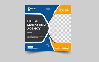 Digital marketing agency social media and post template vector