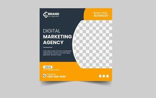 Digital marketing agency social media and post template vector