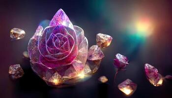 Abstract background of quartzite crystal organic sakura flower. photo