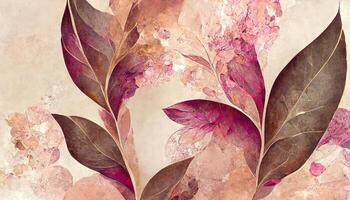 luxury art background with tropical leaves in a watercolor. photo