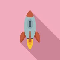 Spacecraft icon flat vector. Rocket launch vector