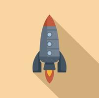 Rocket space icon flat vector. Spaceship launch vector