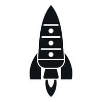 Spaceship fire icon simple vector. Space rocket vector