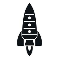 Spaceship fire icon simple vector. Space rocket vector